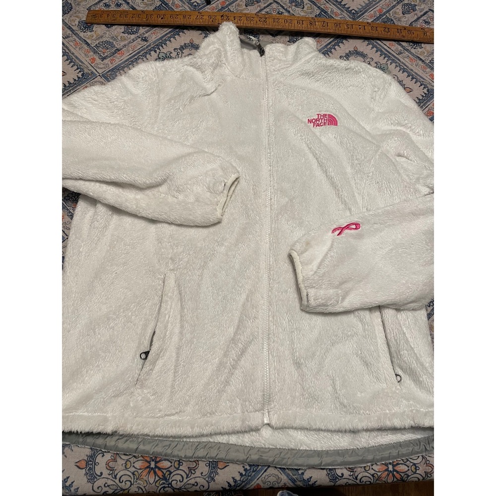 The North Face Osito Fleece Jacket Womens XXL White Pink Breast Cancer Ribbon
